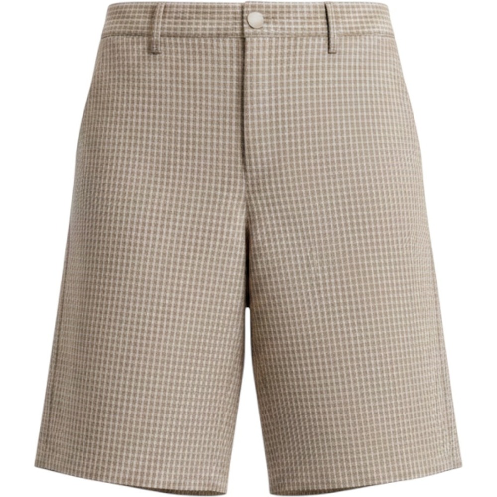 Izod Golf Shorts Men 16 Tan Excellent XFG Cool FX Micro Check Performance